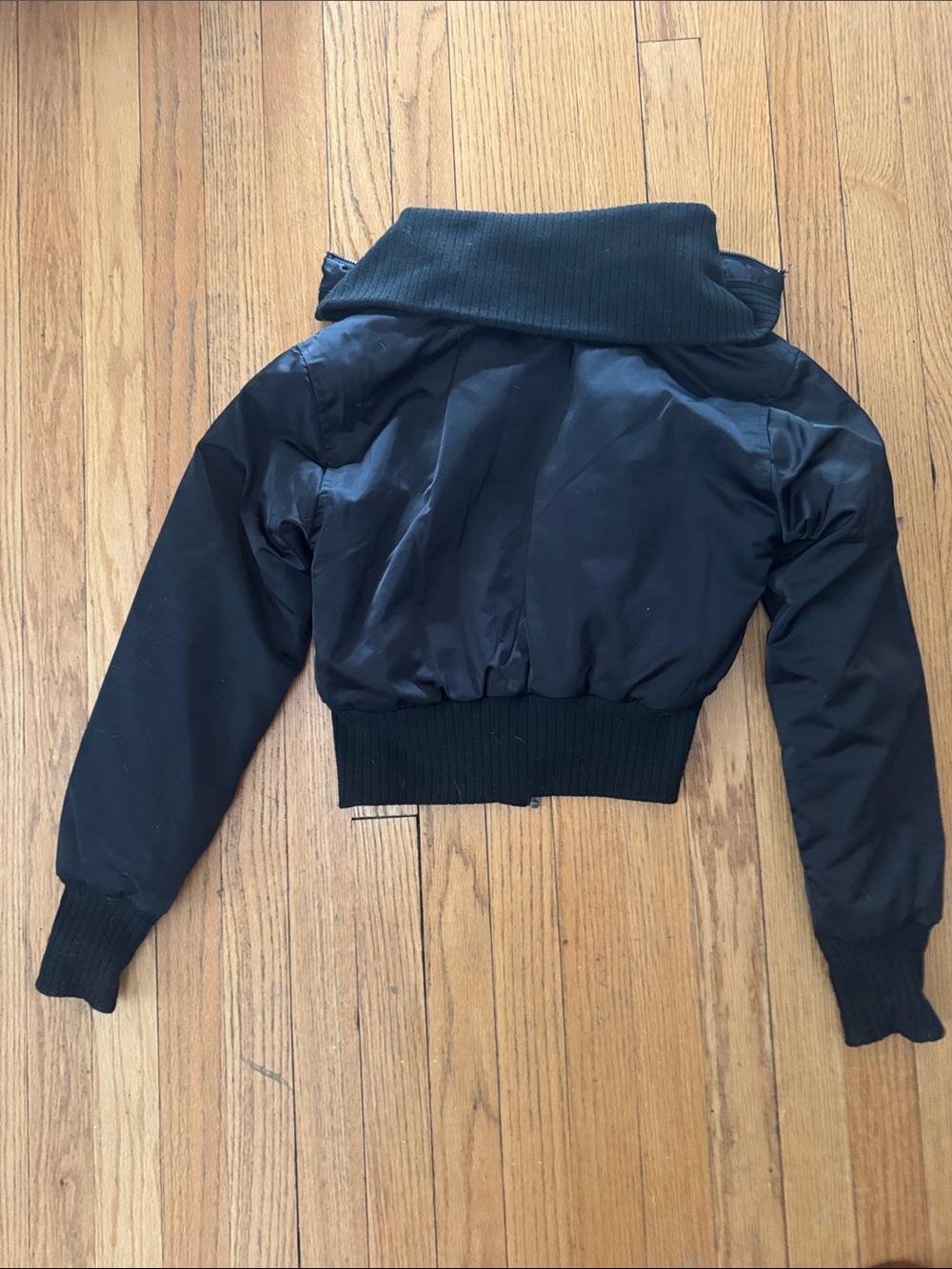 wild fable Black Cropped Bomber Jacket - Picture 3 of 3